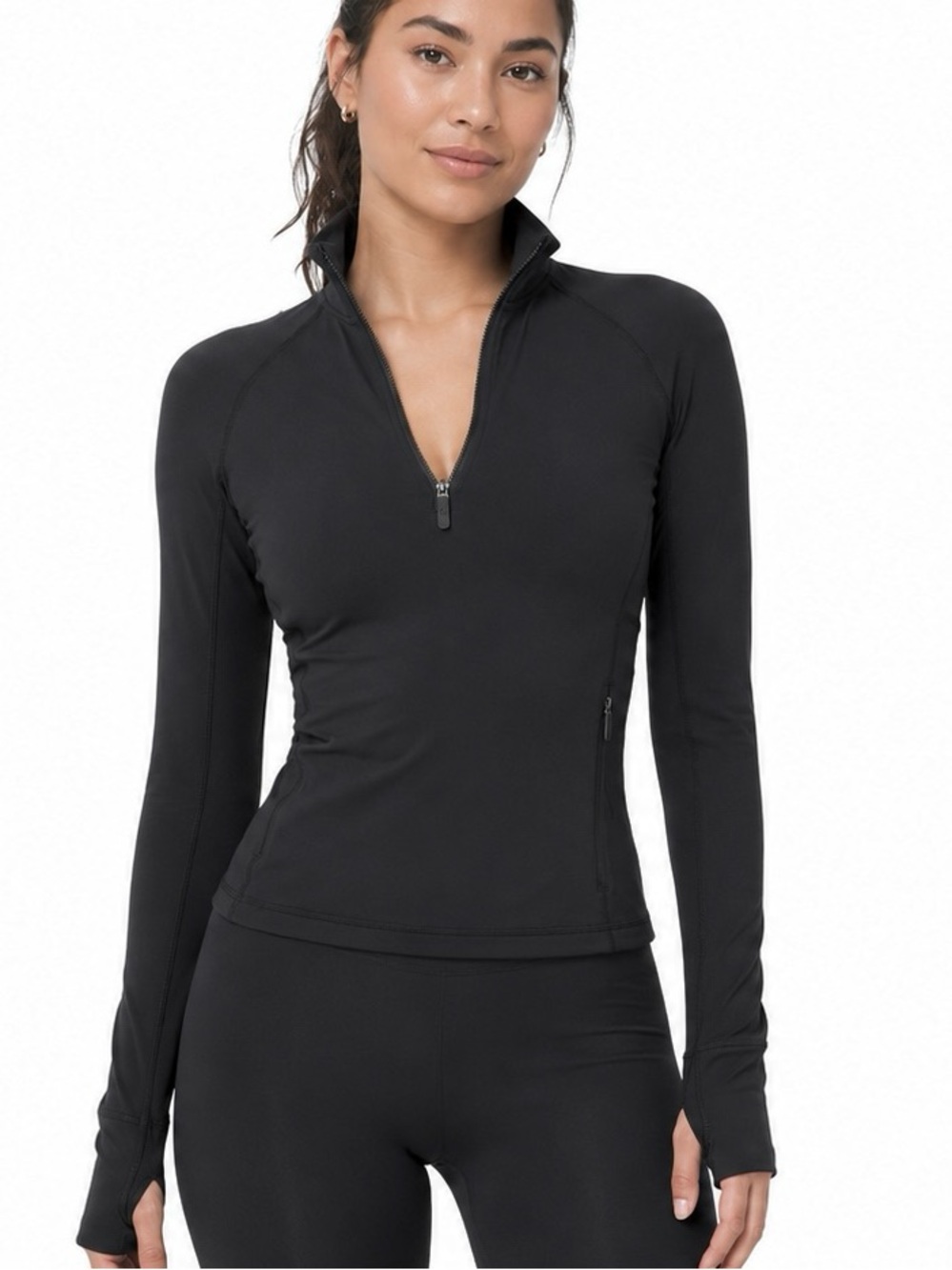 Lululemon Define Pullover XS Black Half Zip Long Sleeve Thumbhole Athletic Chic
